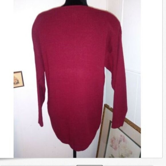 VTG sweater Red gold Embellished Ornate retro - Picture 5 of 8